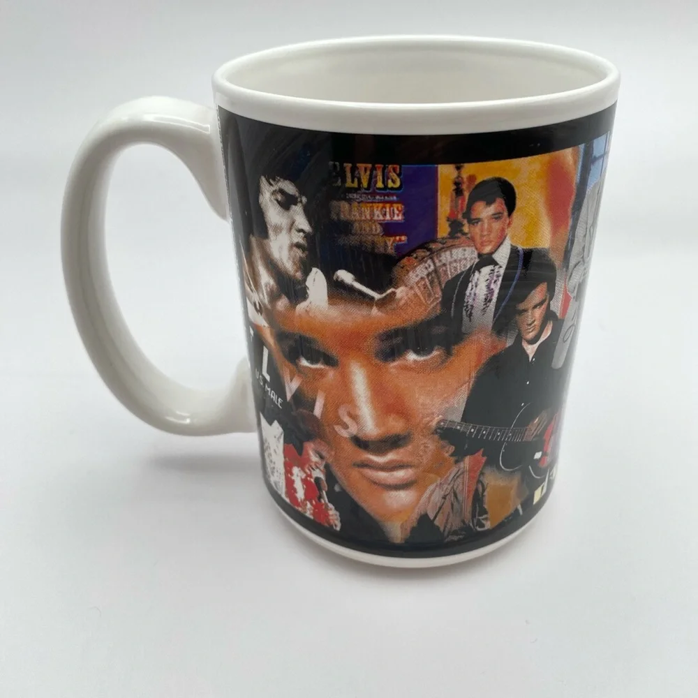 Vintage 2001 Elvis Presley Montage Coffee Mug M Ware China Signature Inside